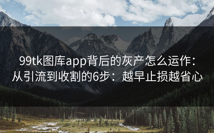 99tk图库app背后的灰产怎么运作：从引流到收割的6步：越早止损越省心