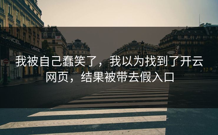 我被自己蠢笑了，我以为找到了开云网页，结果被带去假入口