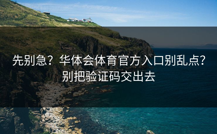 先别急？华体会体育官方入口别乱点？别把验证码交出去